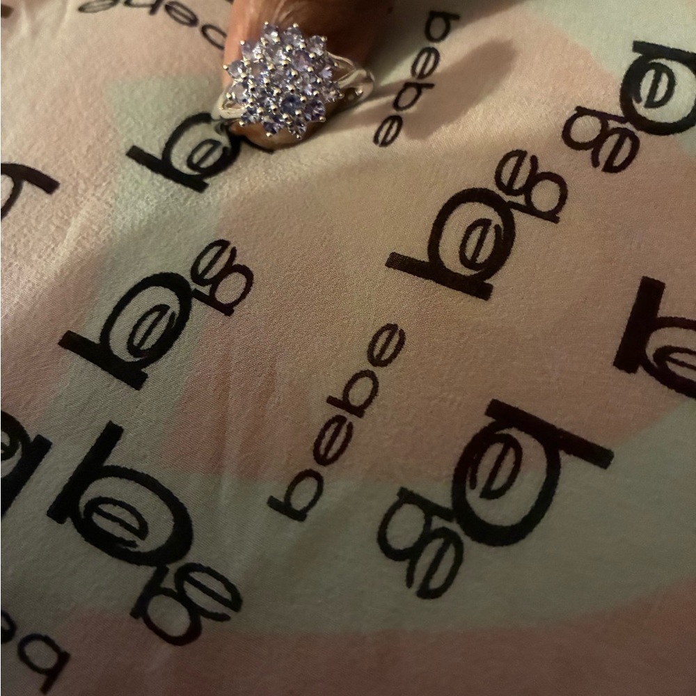 JTV Silver Tanzanite Cluster Ring